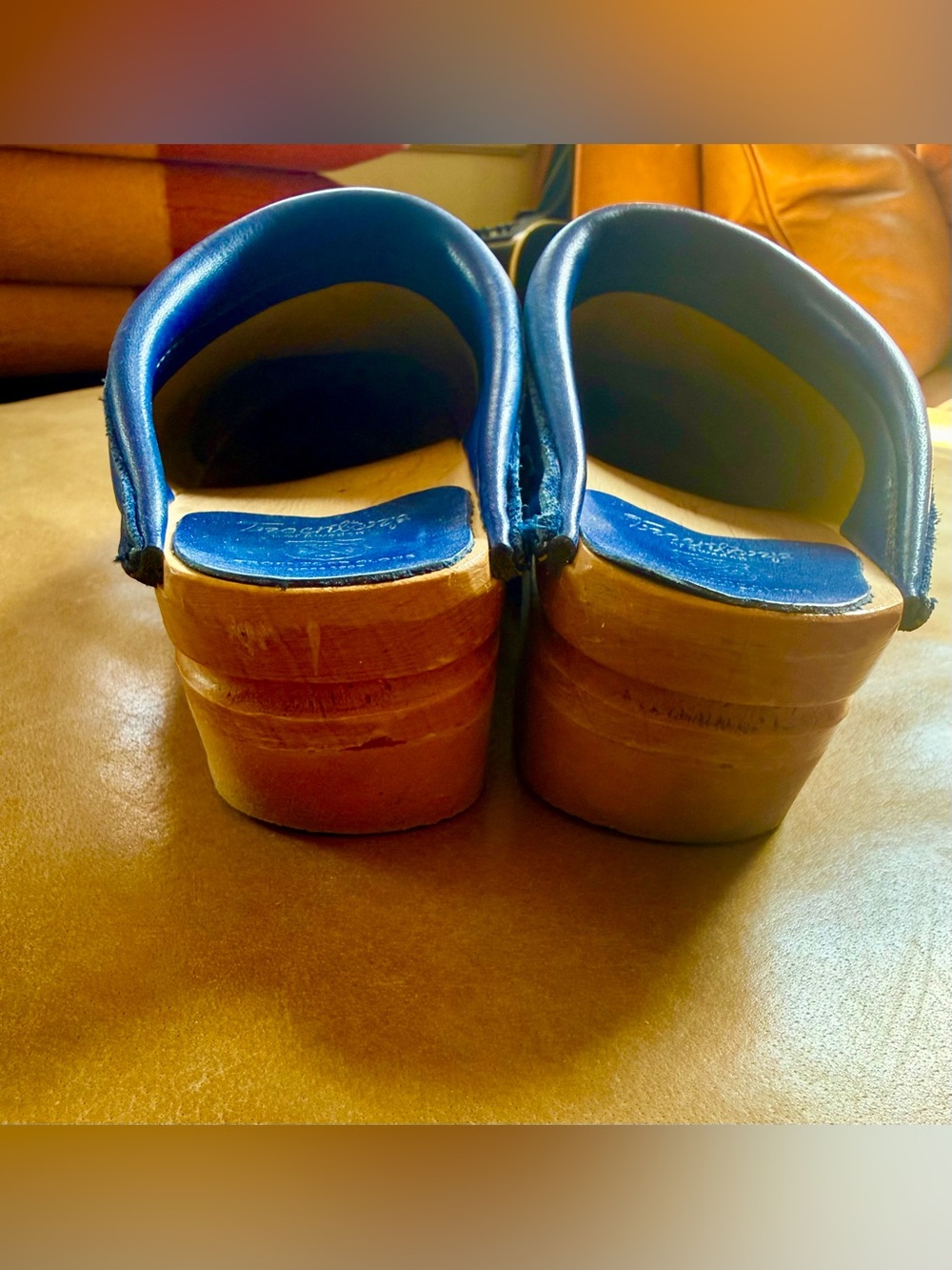 Troentorp Blue Leather Clogs - size 39 / 8.5 - Picture 5 of 6
